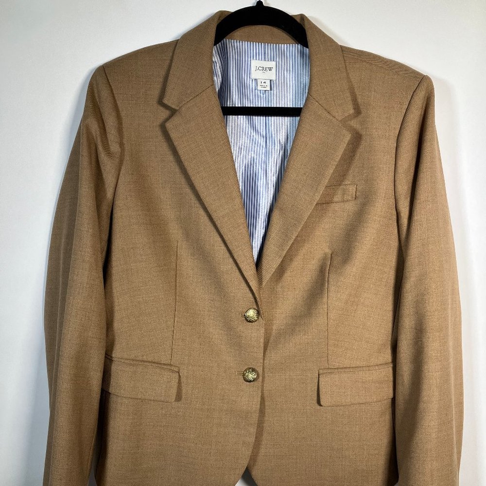 J. Crew Wool Blazer with Striped Lining